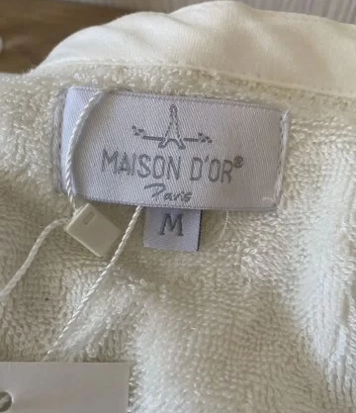 Новый халат Maison D’or цвета слоновой кости в раз - миниатюра 2