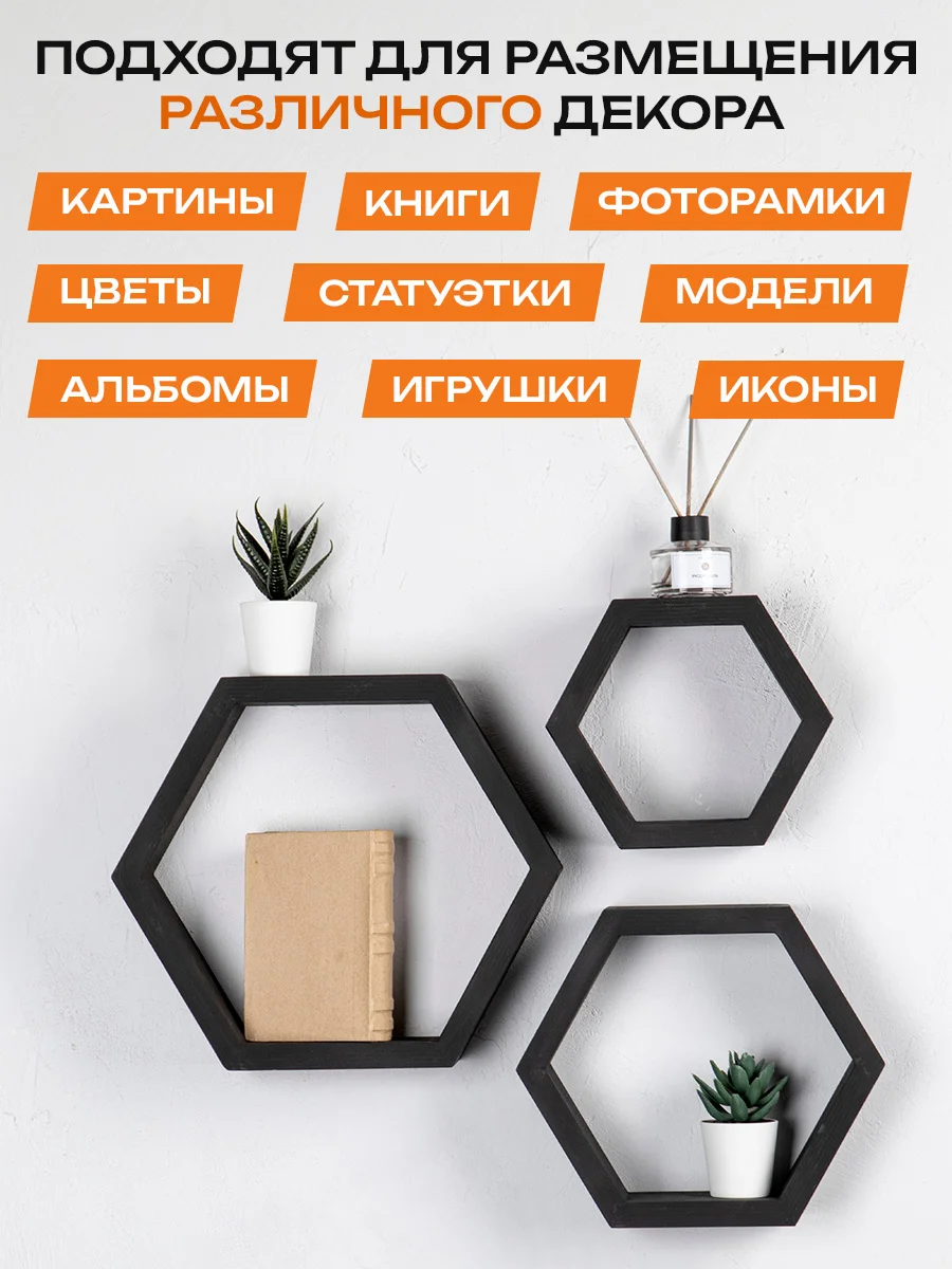 Полки соты настенные навесные - миниатюра 8