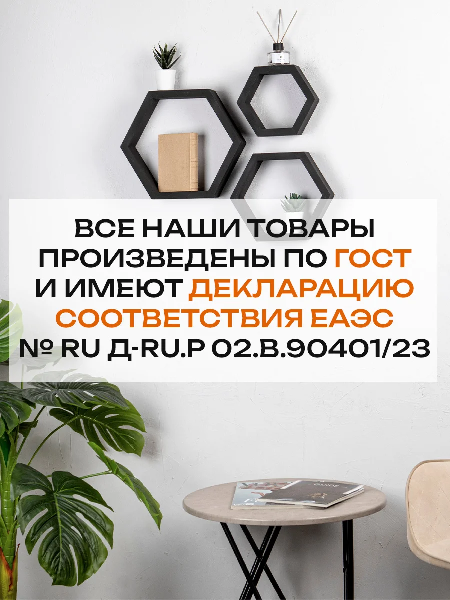 Полки соты настенные навесные - миниатюра 10