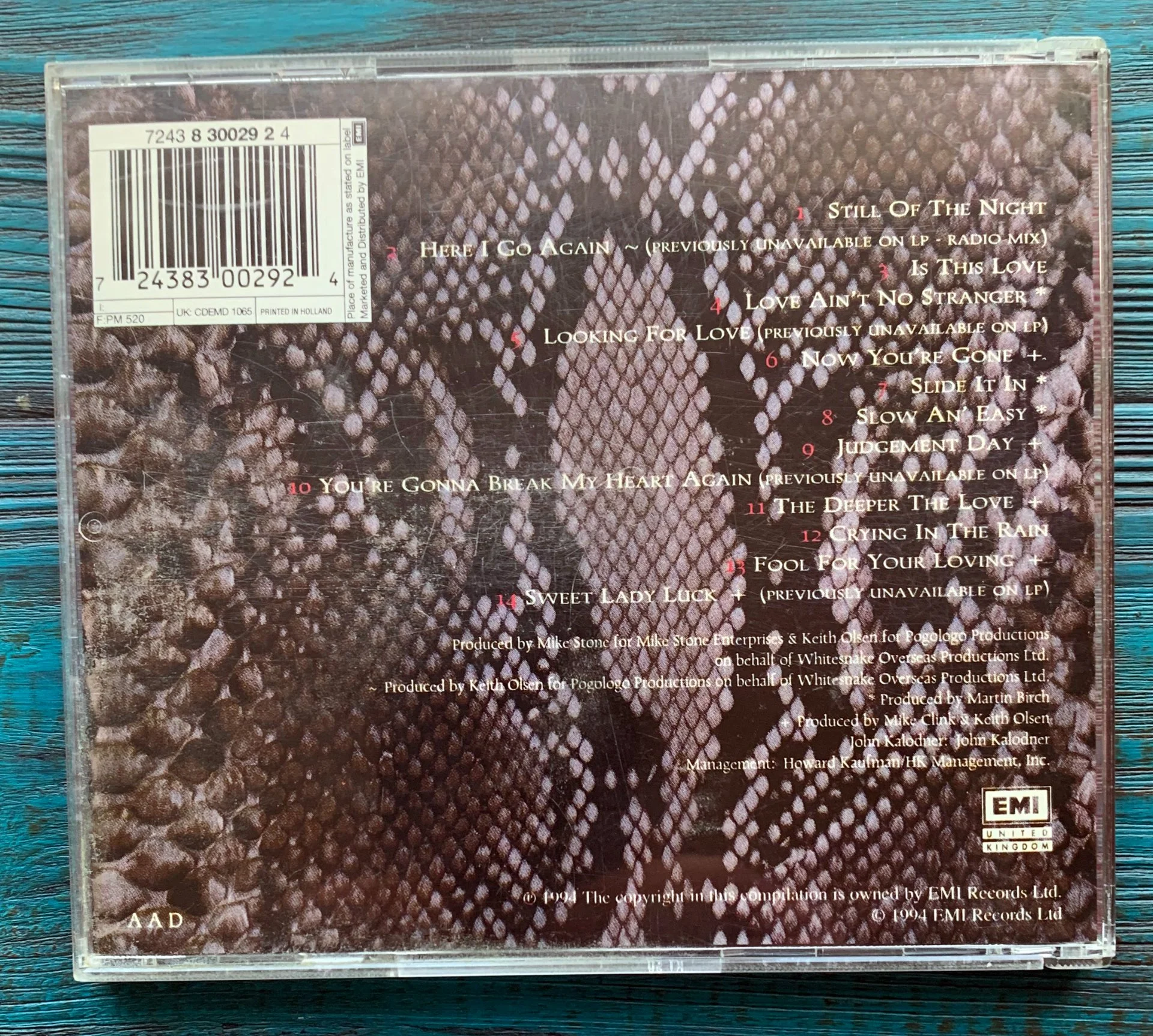 WHITESNAKE – Greatest Hits, 1994 CD - миниатюра 4