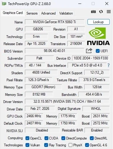 Palit RTX 5060 Ti Dual OC NE7506TT19P1-GB2062D - миниатюра 8