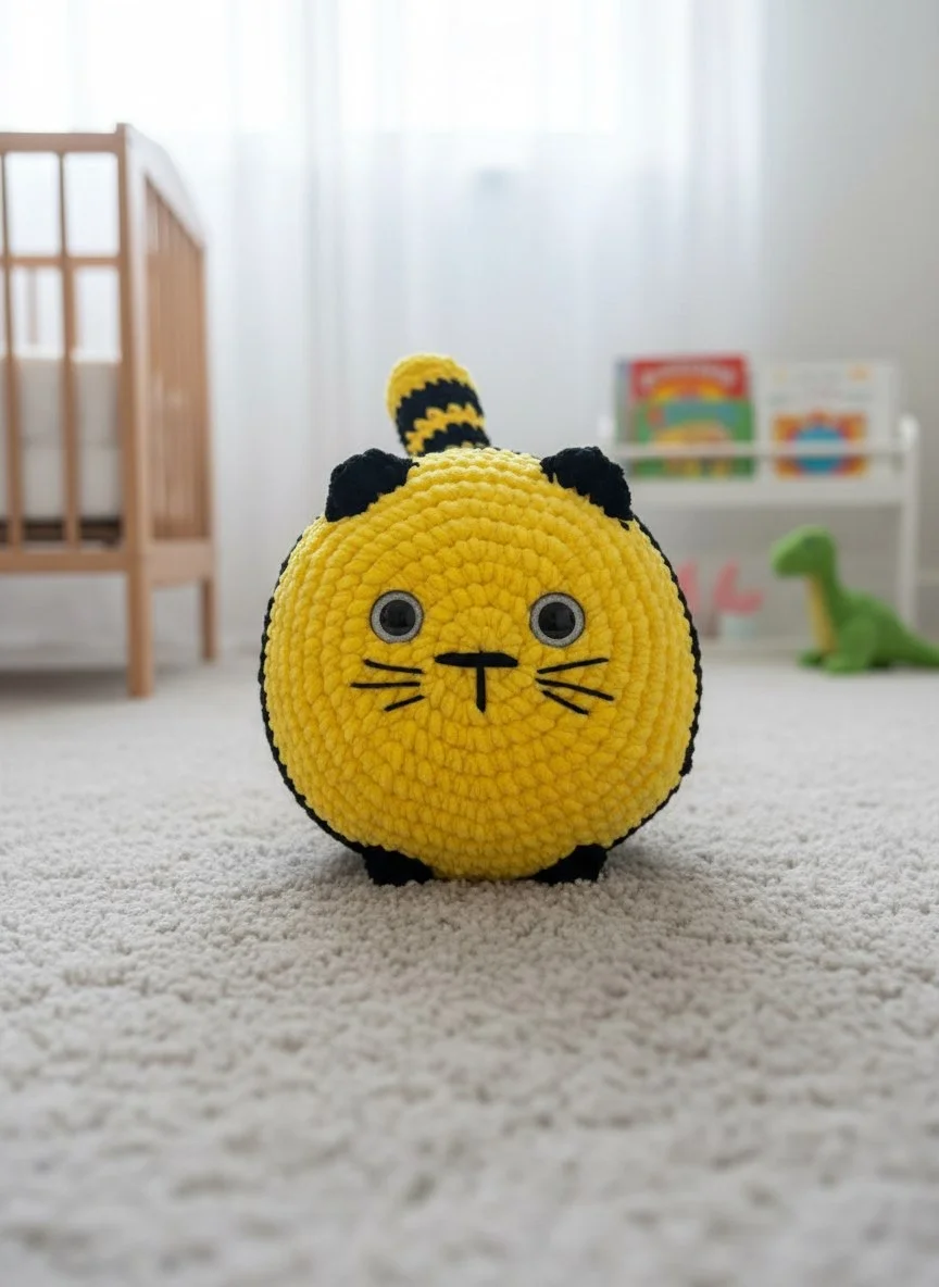 Вязаная игрушка кот батон пчела - миниатюра 2