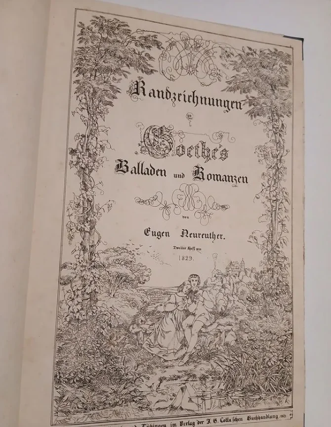 Старая книга (1829 г) на немецком с иллюстрациями на каждой странице - миниатюра 3