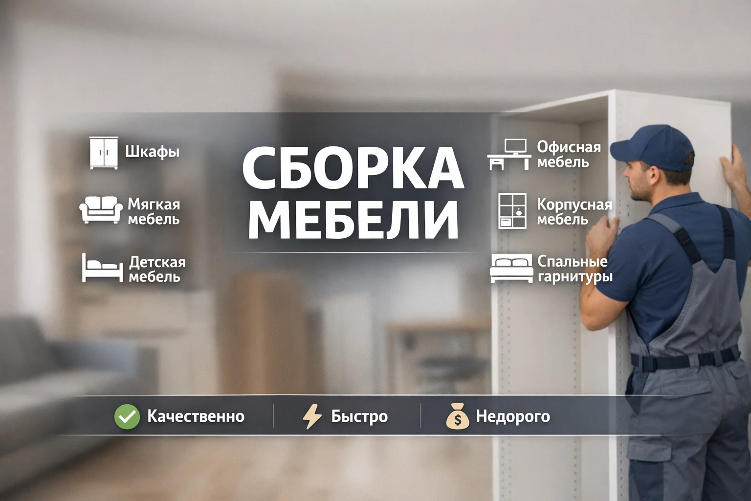Сборка мебели, мастер на час - изображение 1