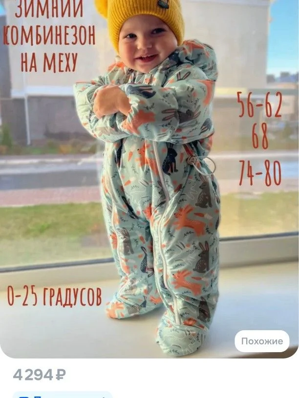Зимний комбинезон 74 -80 - миниатюра 6