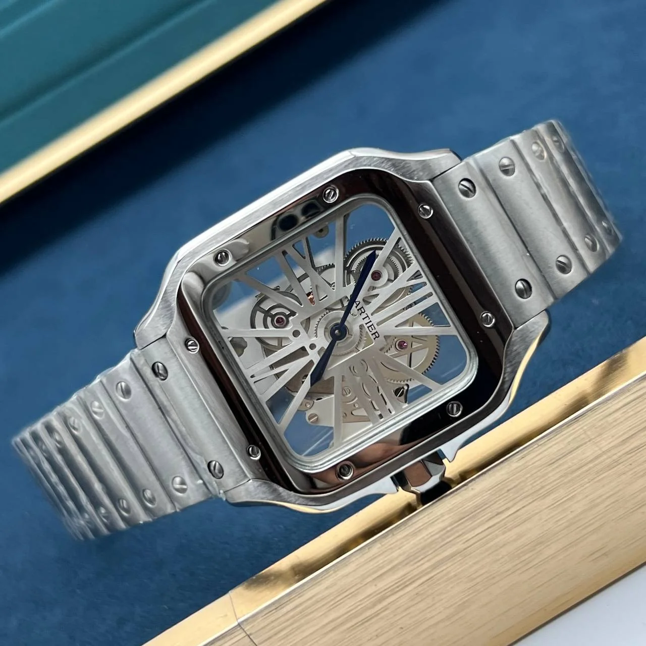 Часы Cartier Santos skeleton - миниатюра 3