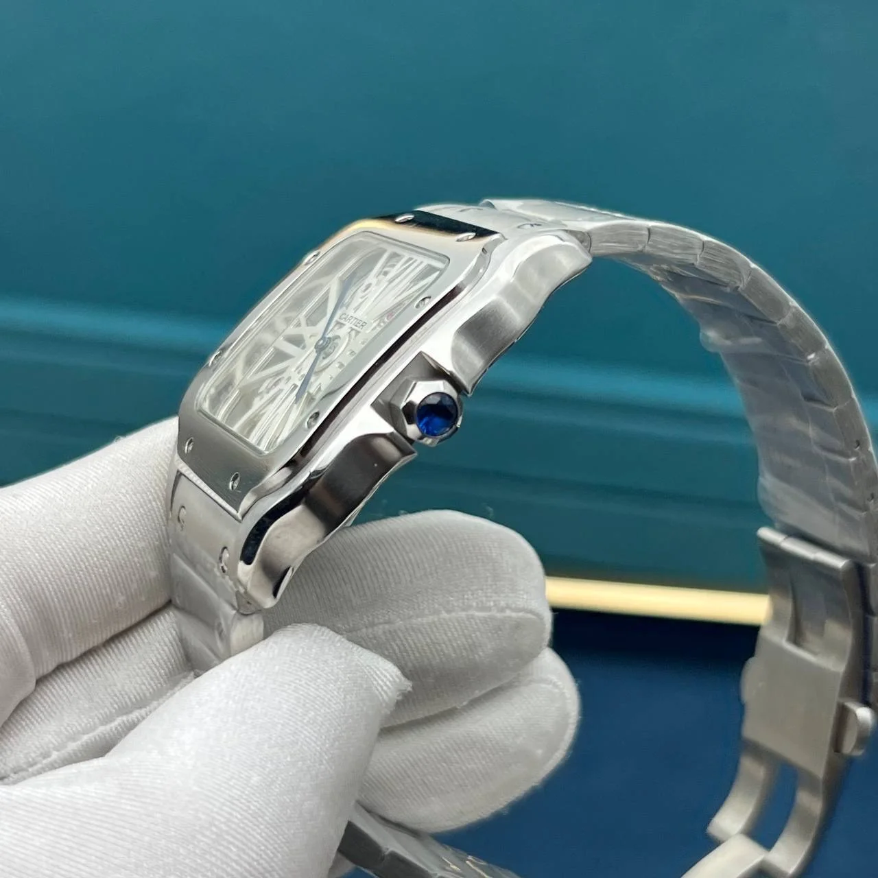 Часы Cartier Santos skeleton - миниатюра 4