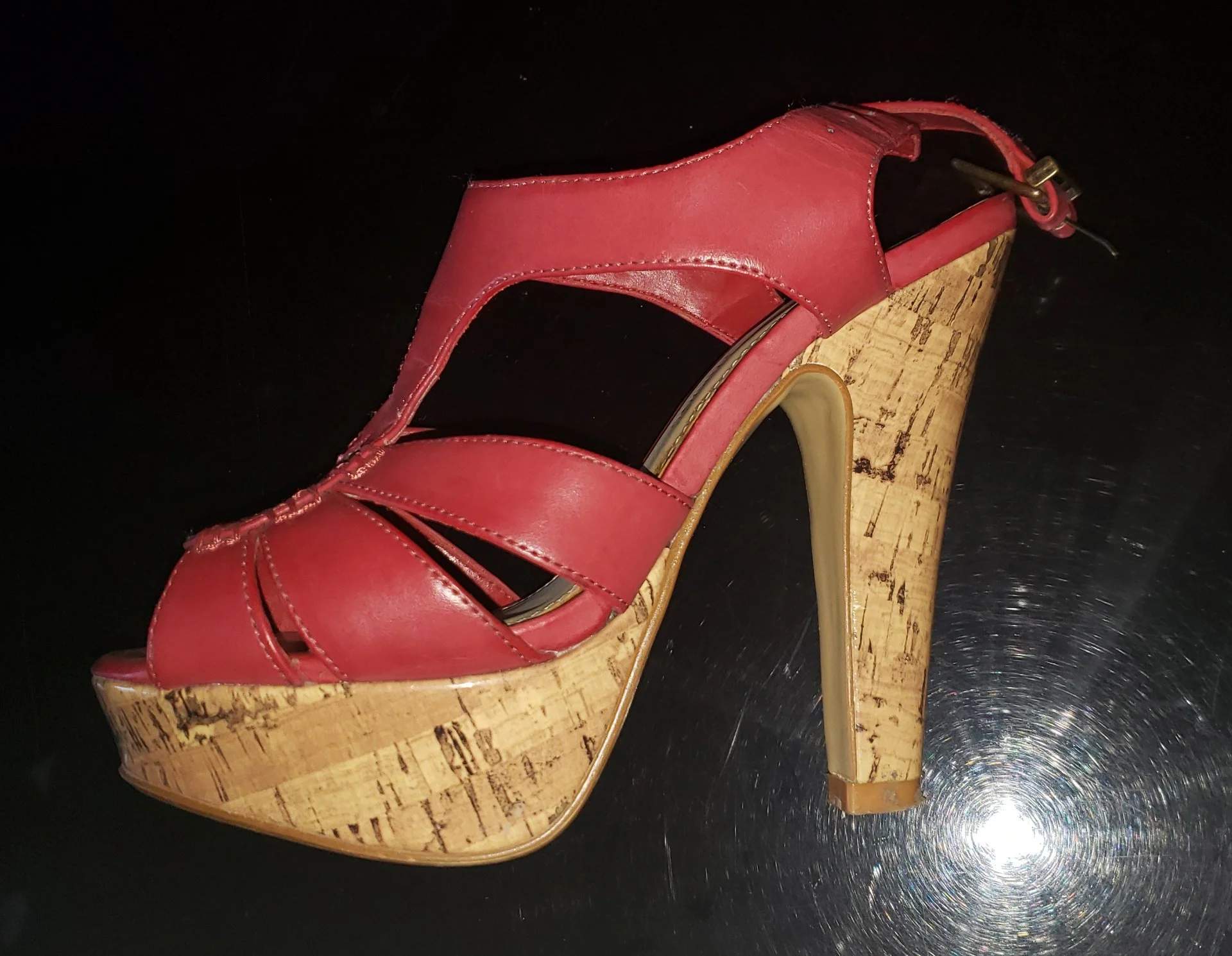 Босоножки красные Dorothy Perkins на толстом каблуке - миниатюра 6