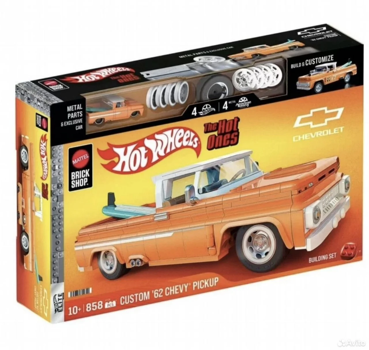 Hot wheels brick shop chevy pickup Mattel 1:16 - миниатюра 2