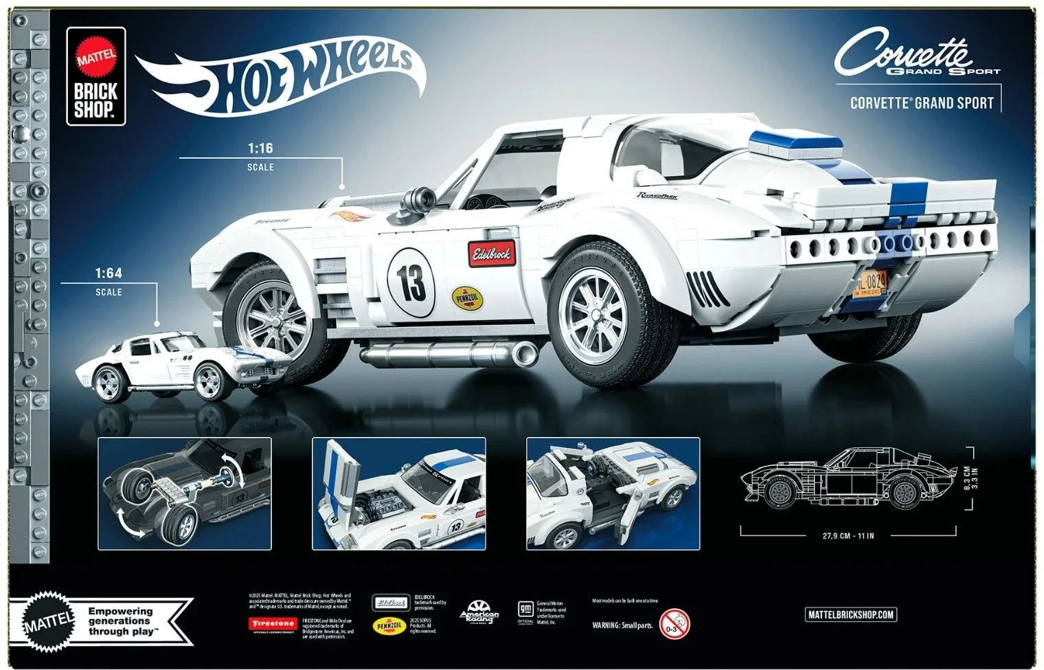 Hot Wheels Mattel Brick Shop Corvette GS 1:16 - миниатюра 3