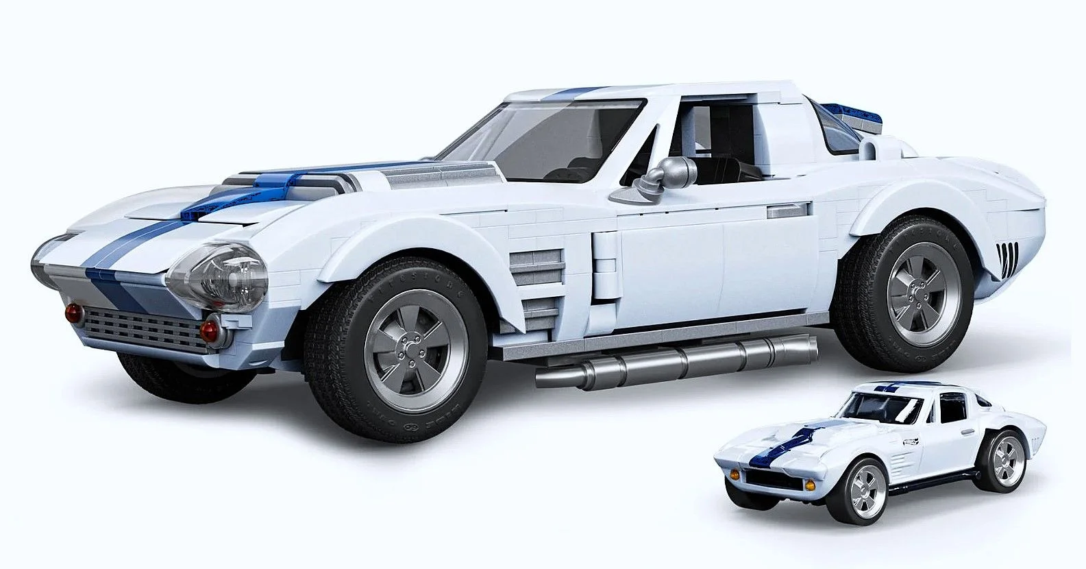 Hot Wheels Mattel Brick Shop Corvette GS 1:16 - миниатюра 5