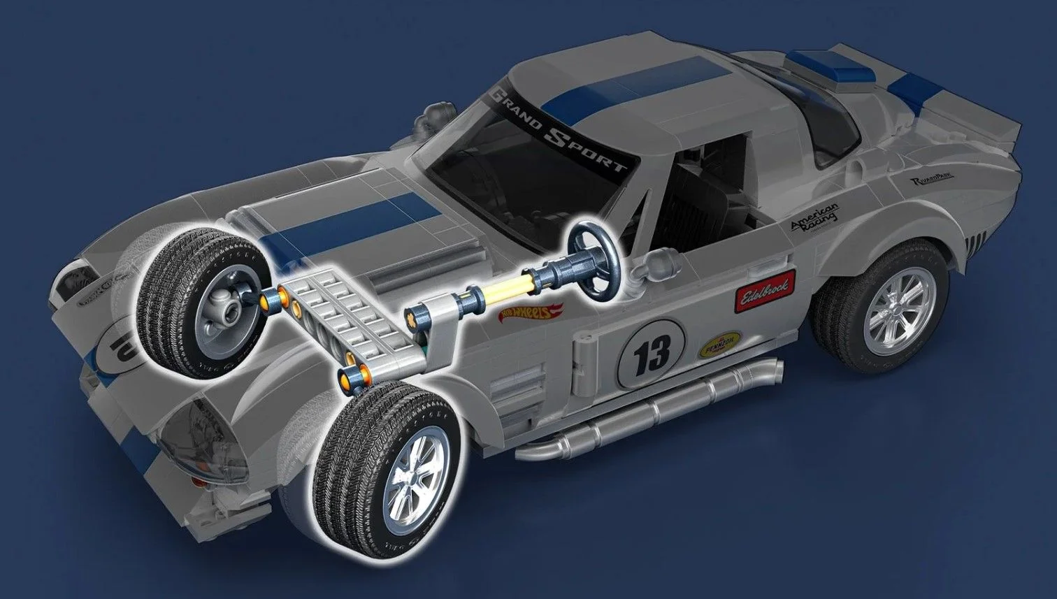 Hot Wheels Mattel Brick Shop Corvette GS 1:16 - миниатюра 7