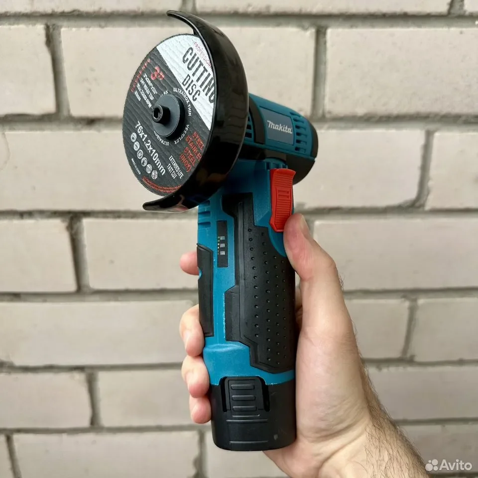 Мини УШМ болгарка Makita 2 аккумулятора 12V Новая - миниатюра 4