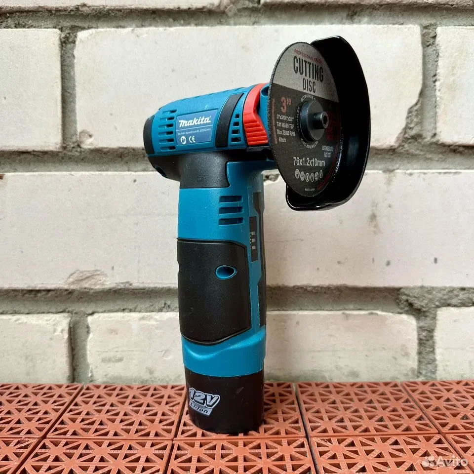 Мини УШМ болгарка Makita 2 аккумулятора 12V Новая - миниатюра 6