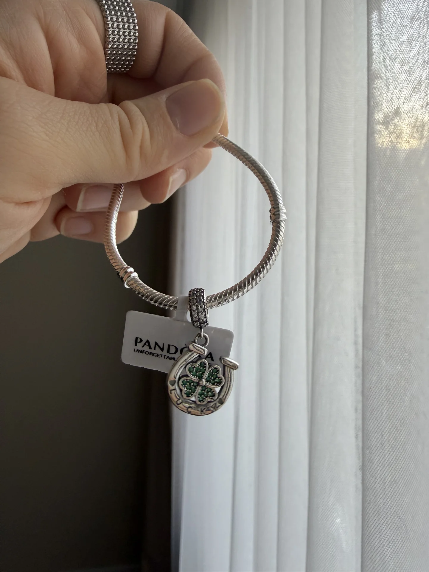 Шарм pandora новый серебро 925 подкова клевер - миниатюра 8