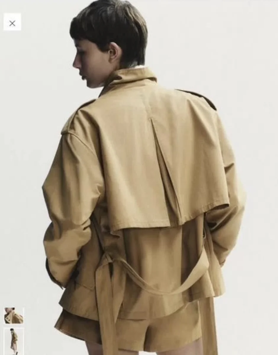 Тренч укороченный Zara S - миниатюра 4