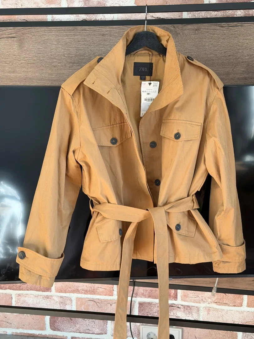 Тренч укороченный Zara S - миниатюра 5