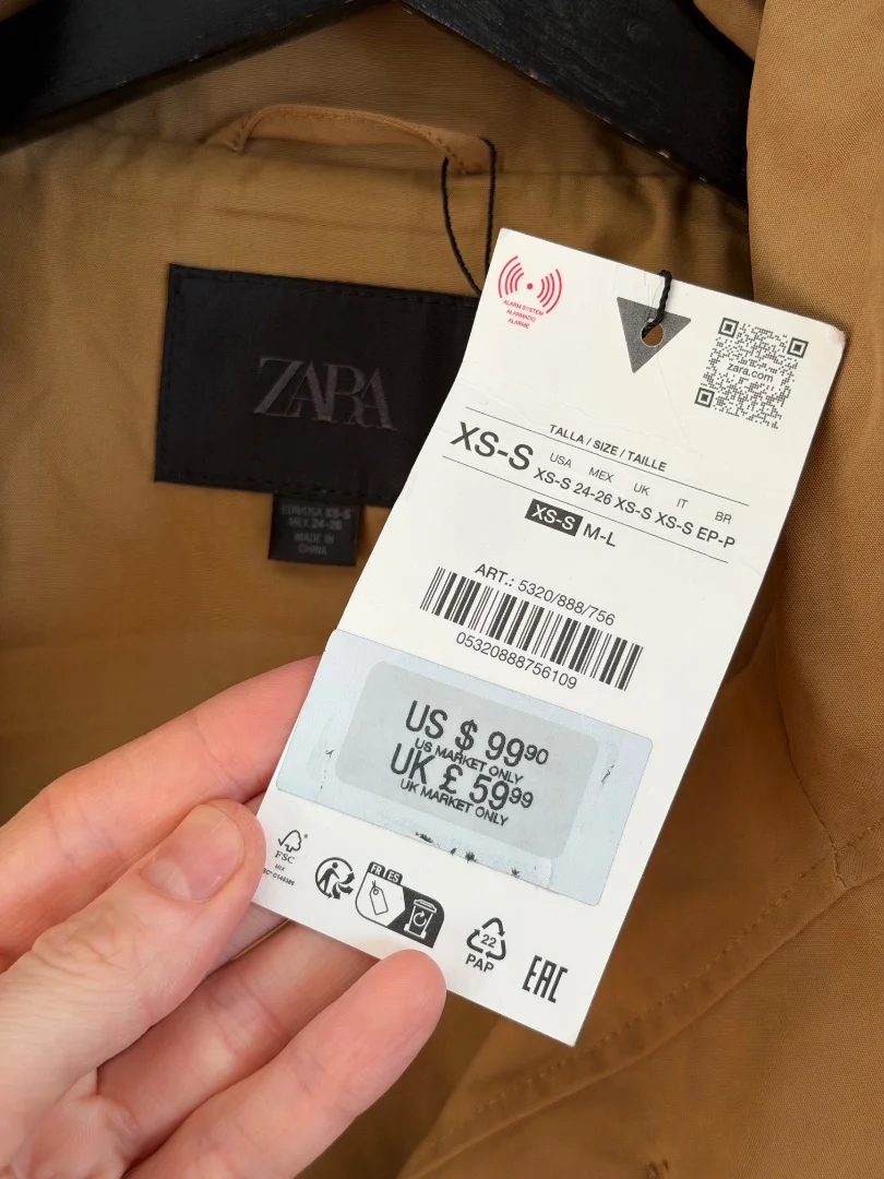Тренч укороченный Zara S - миниатюра 7