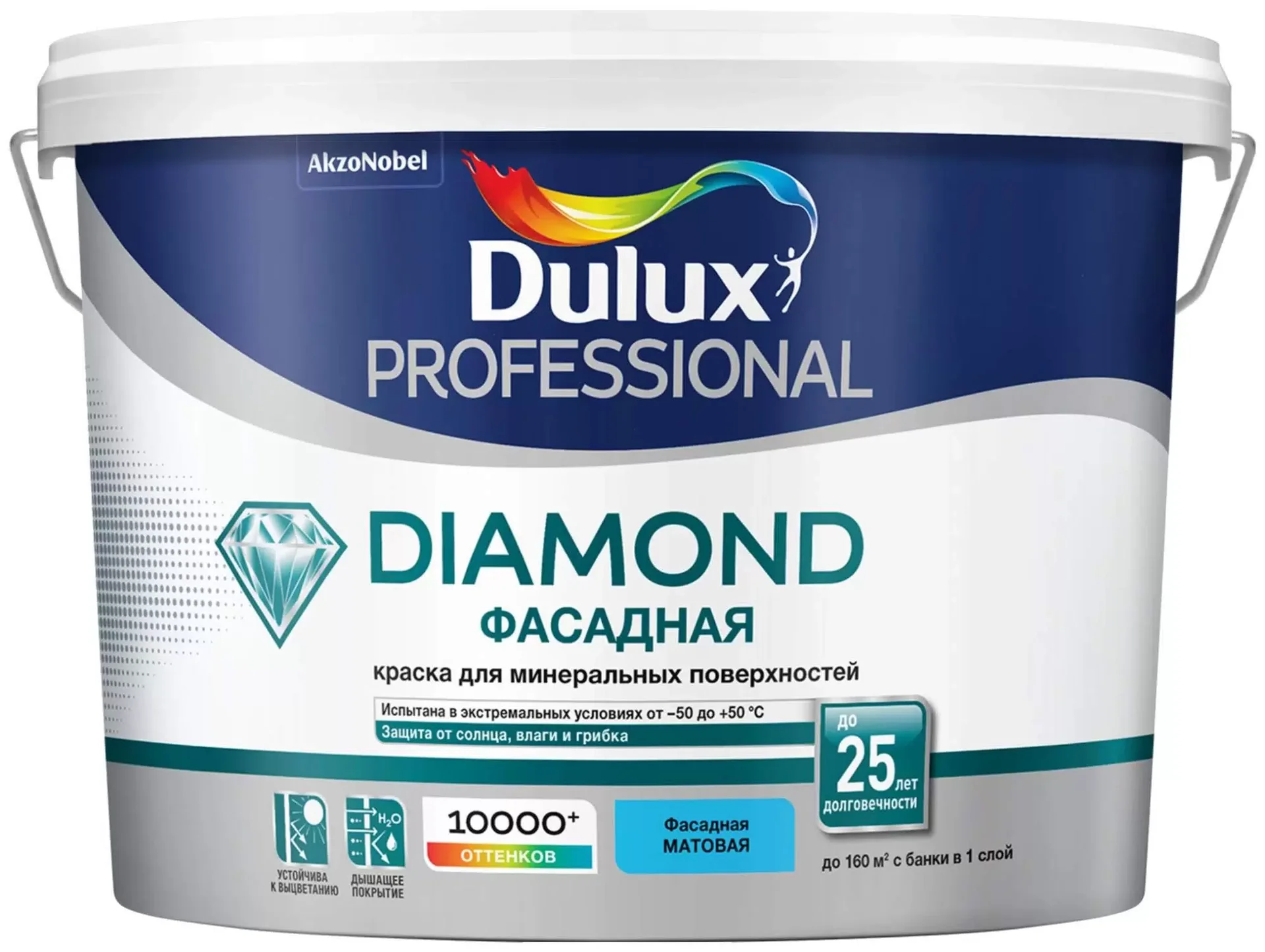 Luxium (dulux) diamond фасадная краска 9 л - изображение 1