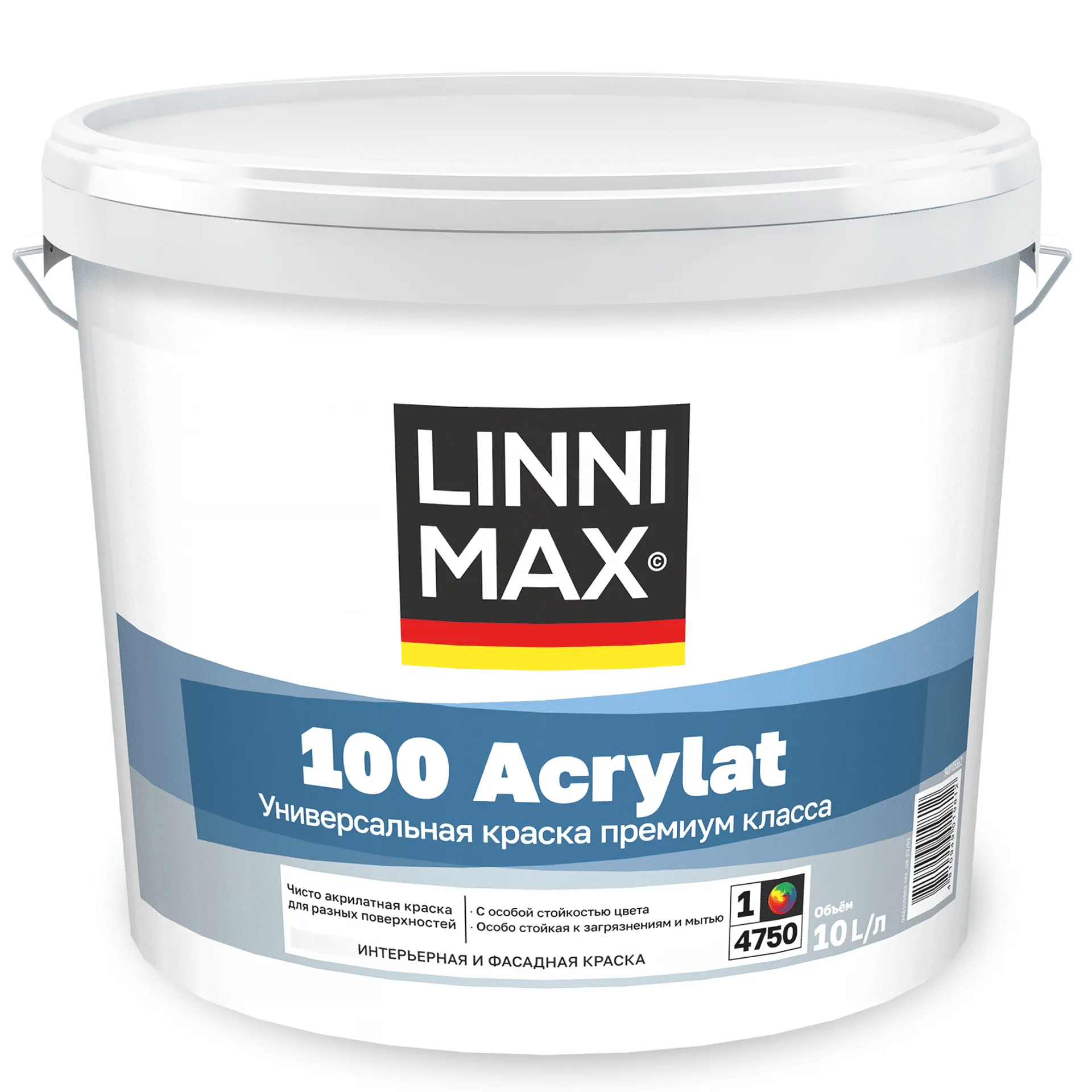 Краска для фасадов и интерьеров linnimax 100 Acryl