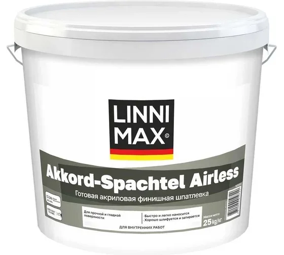 Linnimax Akkord-Spachtel Airless готовая шпатлевка - изображение 1