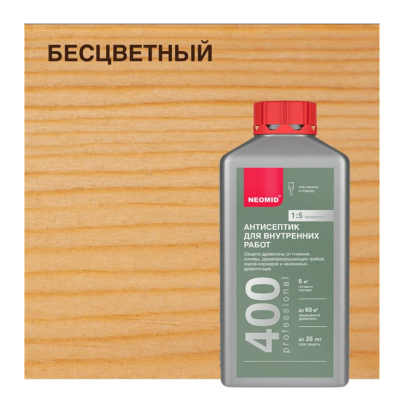 Антисептик для внутренних работ Неомид 400 1л 1:5 - миниатюра 3