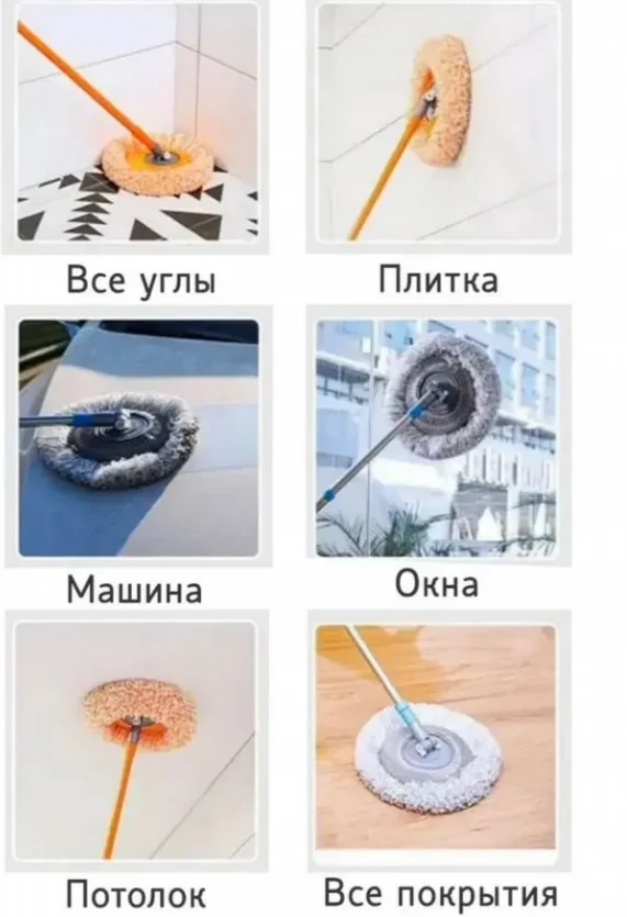 Насадка тряпка на круглую швабру - миниатюра 3