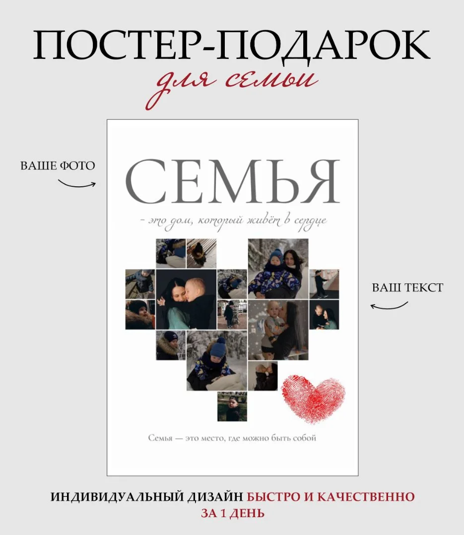 Постер с фото на заказ Подарок маме Дизайн - миниатюра 5