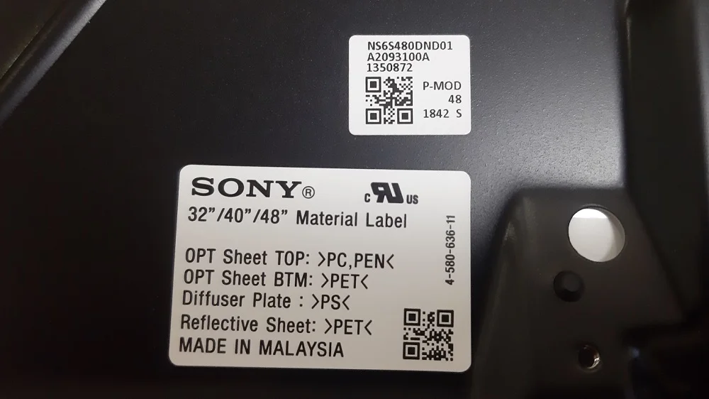 матрица SONY KDL-48WD653 - LSY480HN02-F03 - миниатюра 5