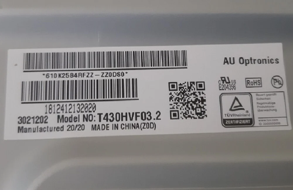 матрица SONY KDL-43WF804 _ T430HVF03.2 - миниатюра 3