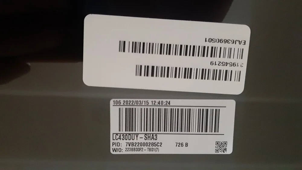 матрицы LC430DUY(SH)(A3) и LC430DUY(SH)(A1) для LG - миниатюра 3