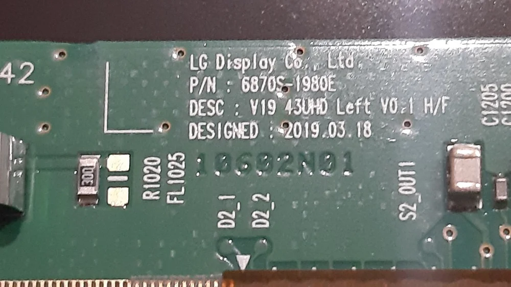 матрицы LC430EQY-SMA1. LC430EQY-SMA2 LC430EQY-SKA1 - миниатюра 5