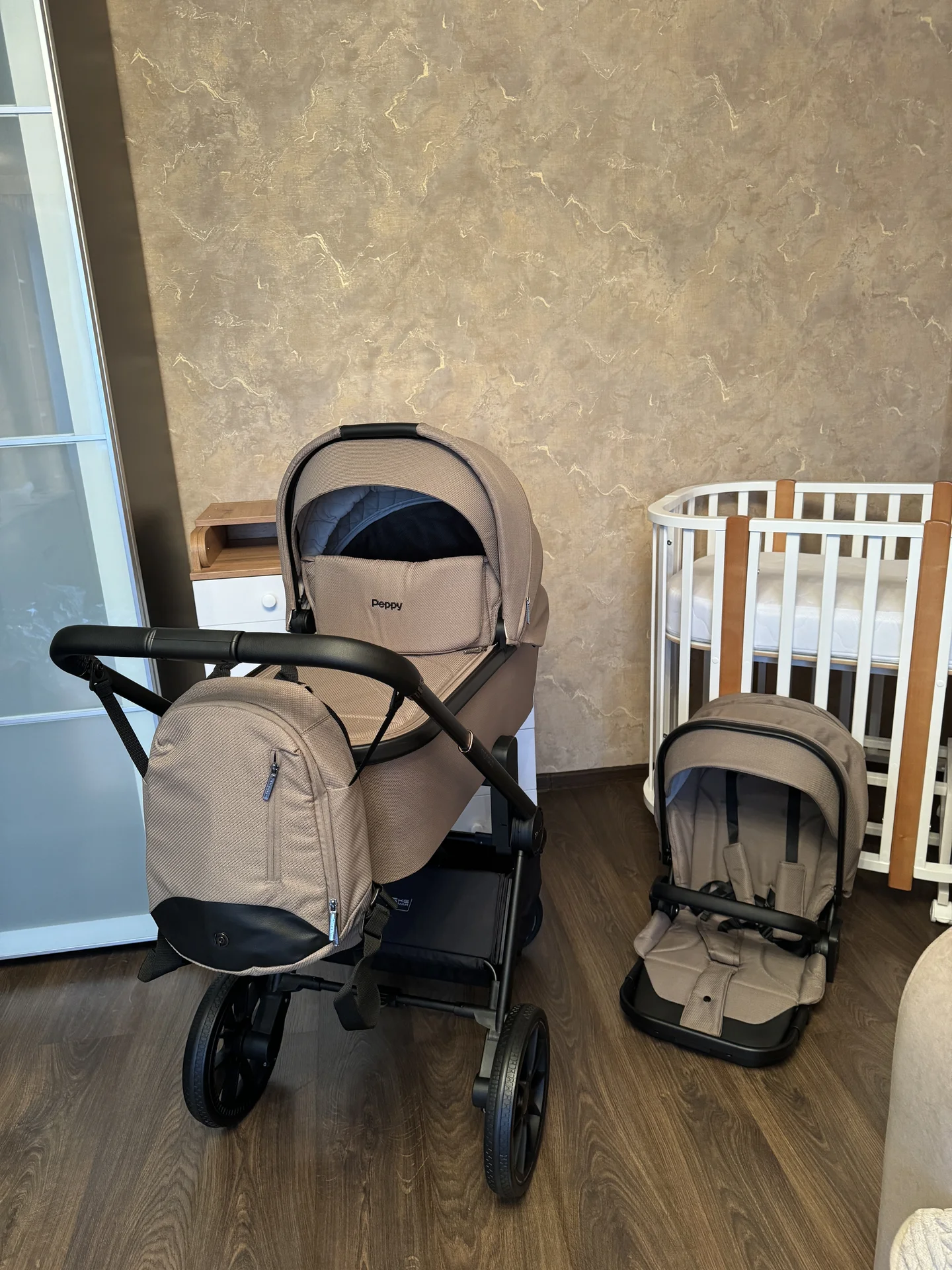 Коляска детская Peppy Monaco 2 в 1 Brownie - миниатюра 7