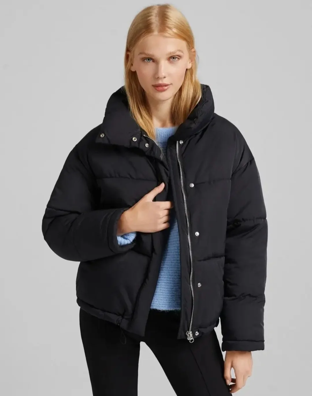 Куртка зимняя женская bershka черная XS размер - миниатюра 7