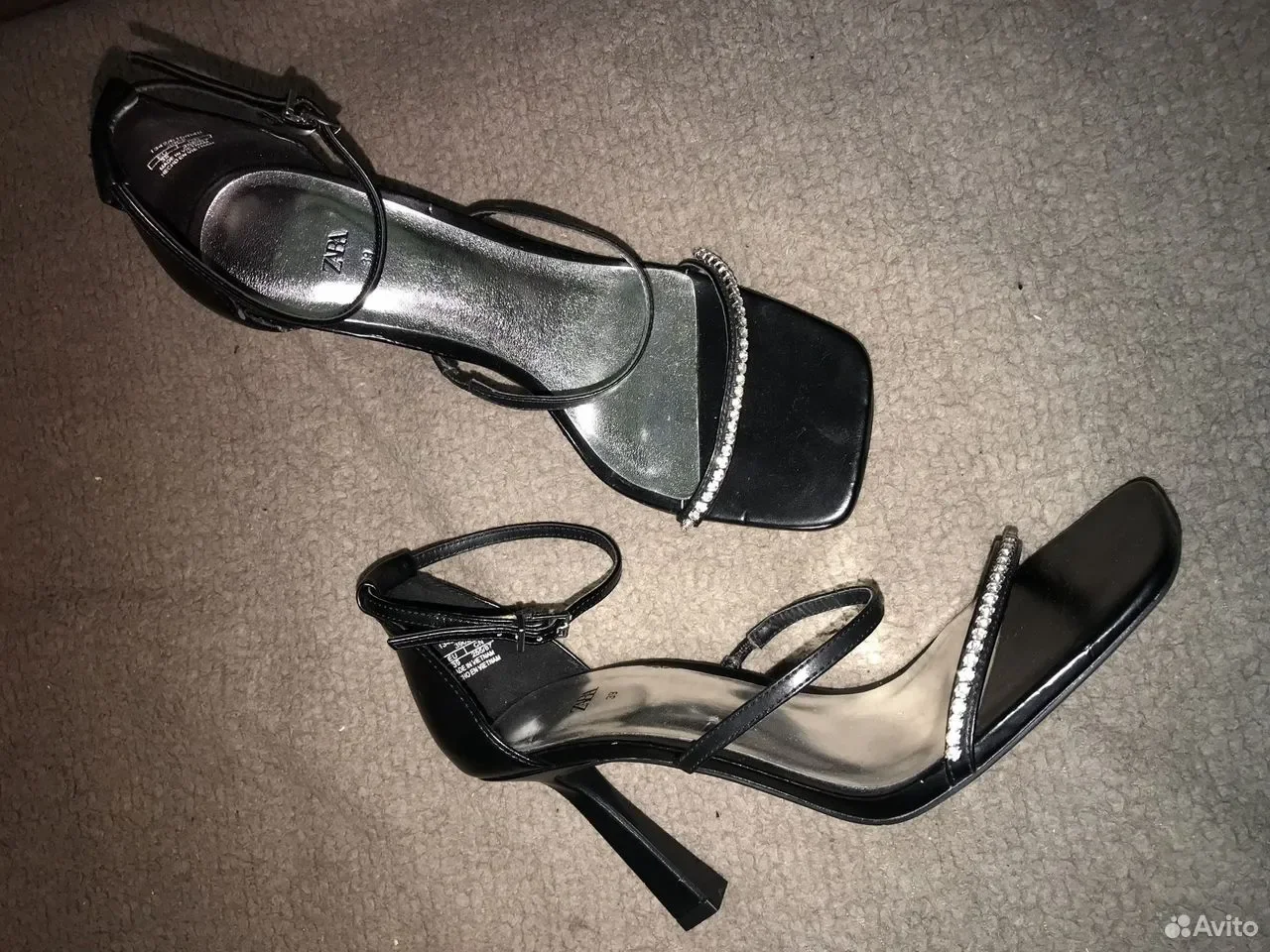 Черные туфли Zara со стразами - изображение 1