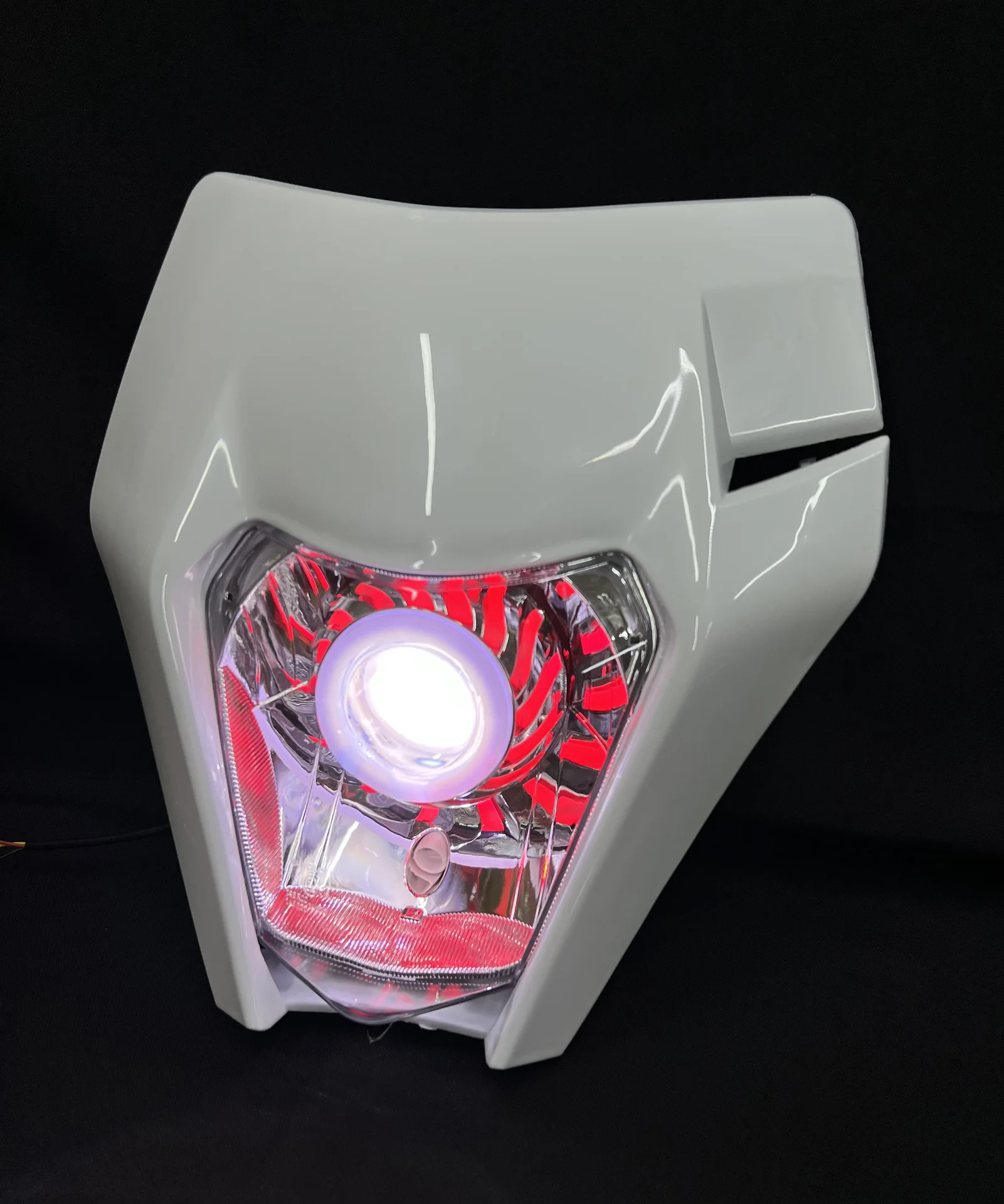 LED фара rgb ангельский глаз на ktm эндуро питбайк - миниатюра 2