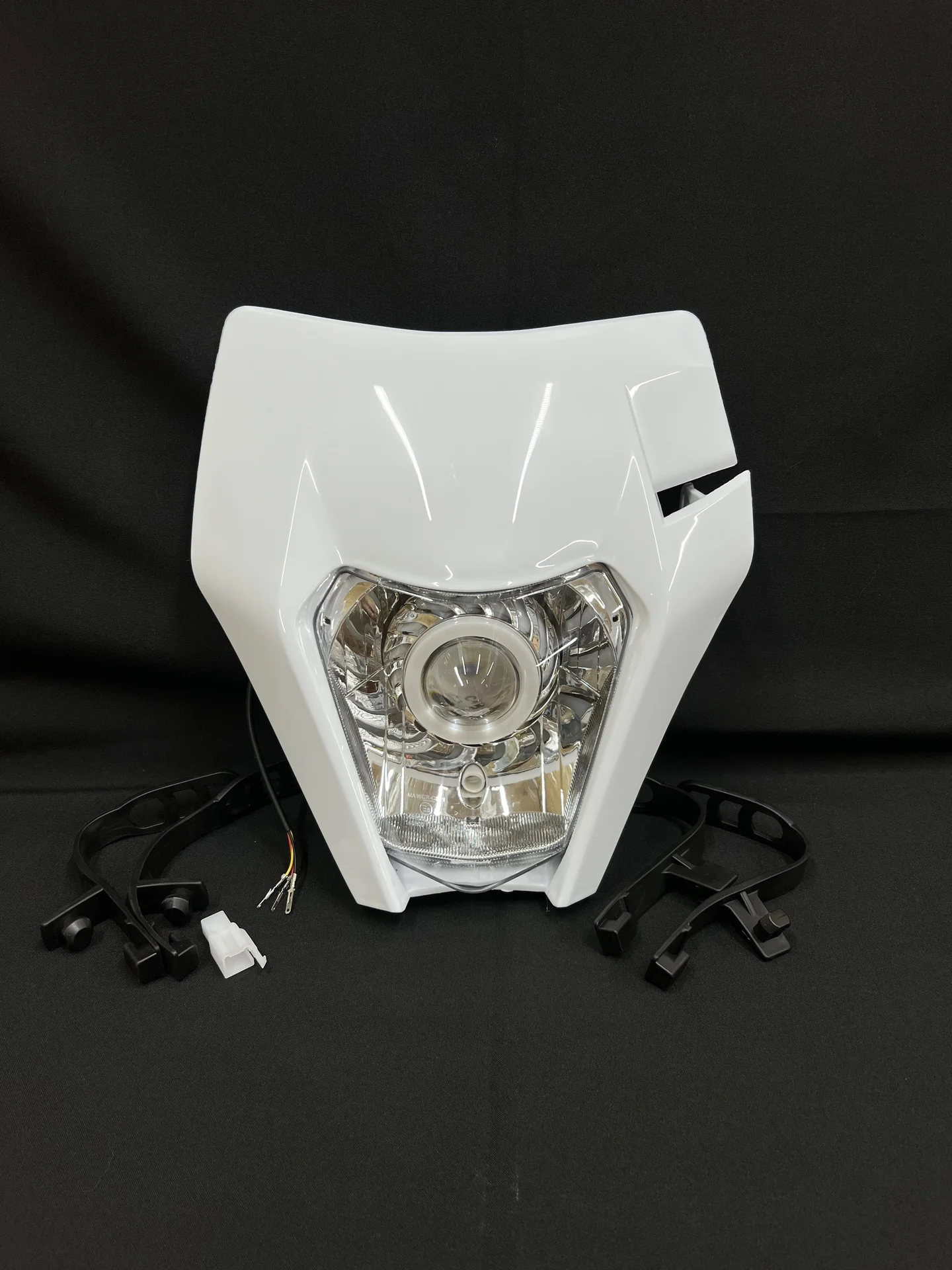 LED фара rgb ангельский глаз на ktm эндуро питбайк - миниатюра 3