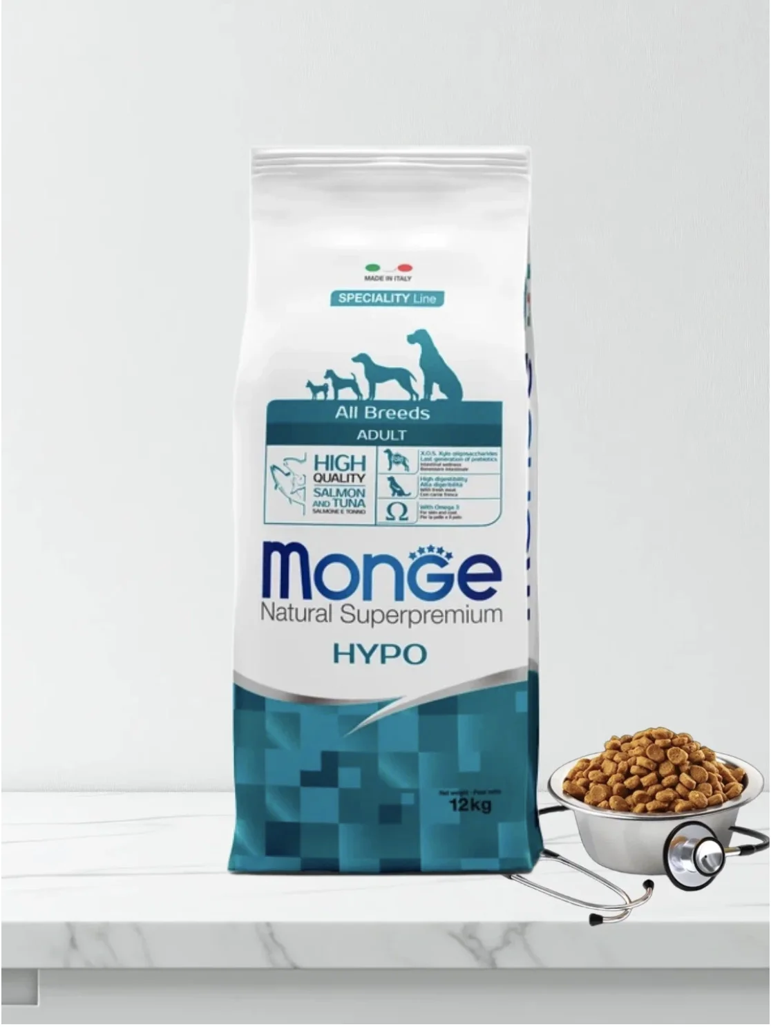 Корм для собак Monge Hypoallergenic лосось 12 кг - миниатюра 2