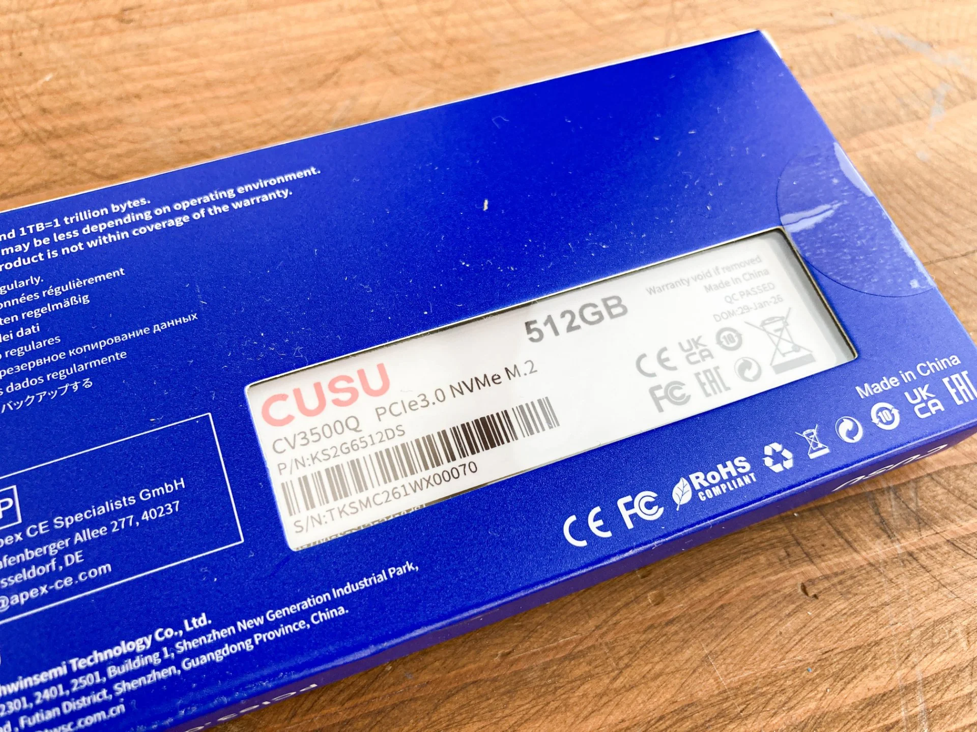 Ssd M2 nvme 512gb - Cusu - Новый - миниатюра 2