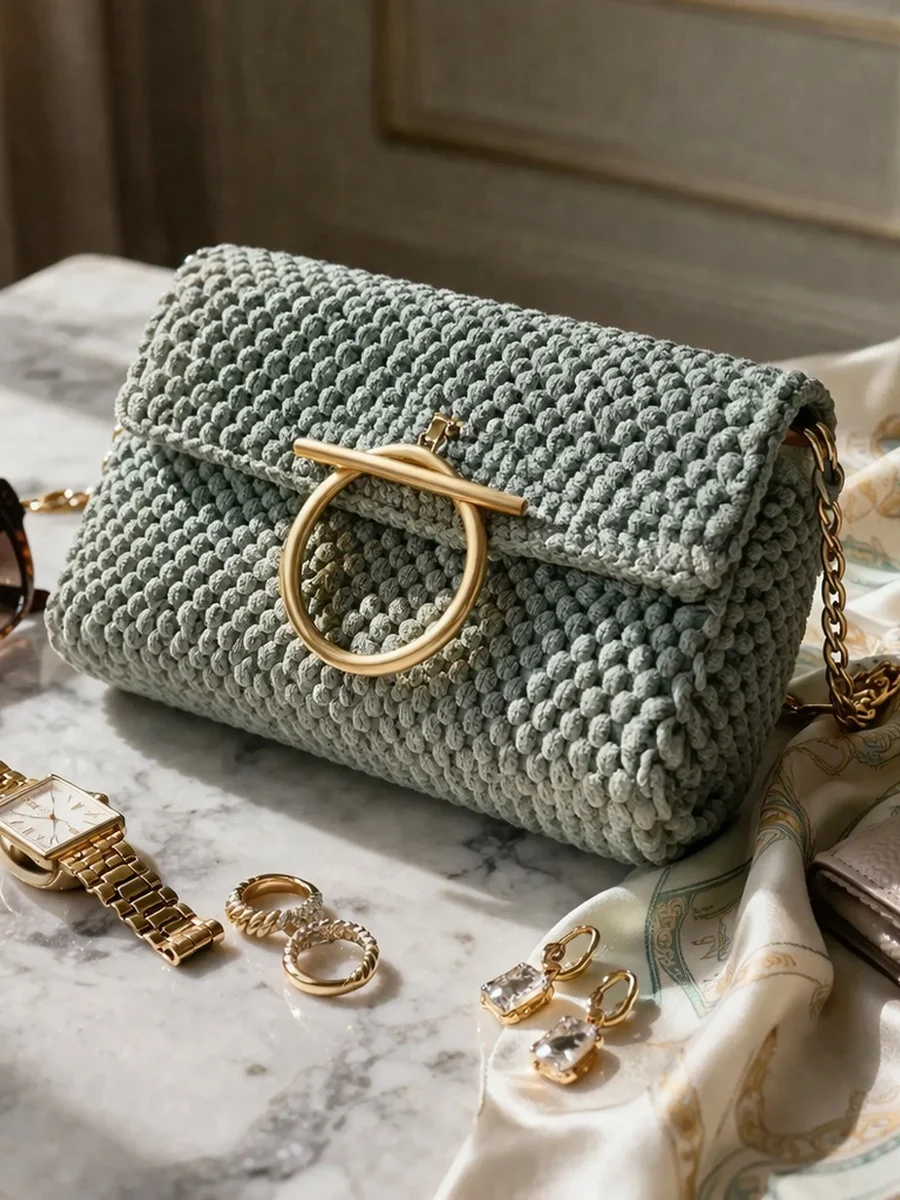 Шикарная сумочка через плечо в цвете Tiffany - миниатюра 2