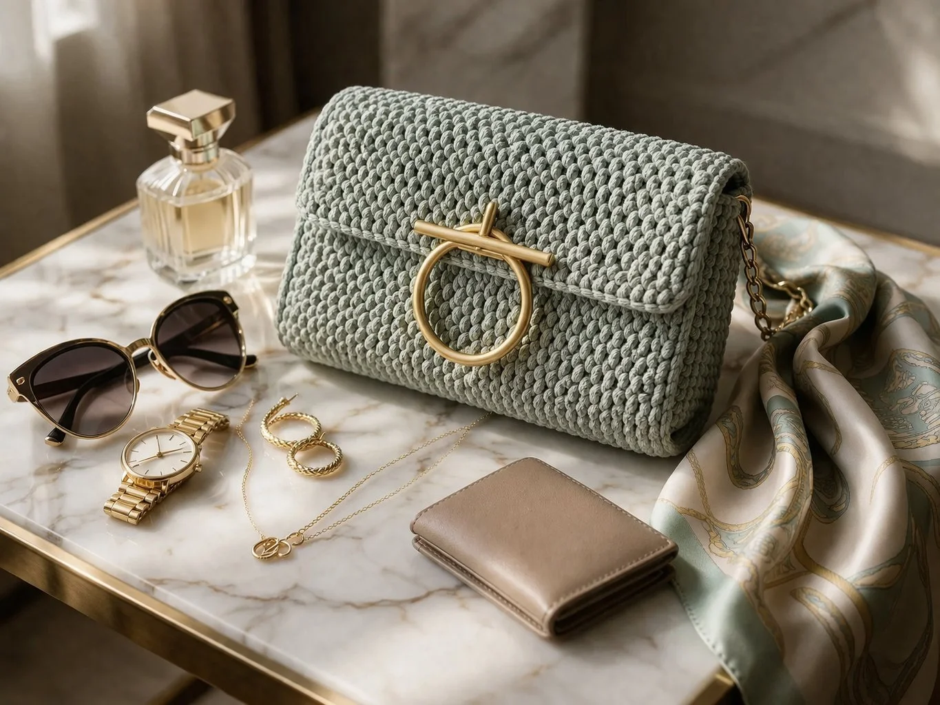Шикарная сумочка через плечо в цвете Tiffany - миниатюра 3