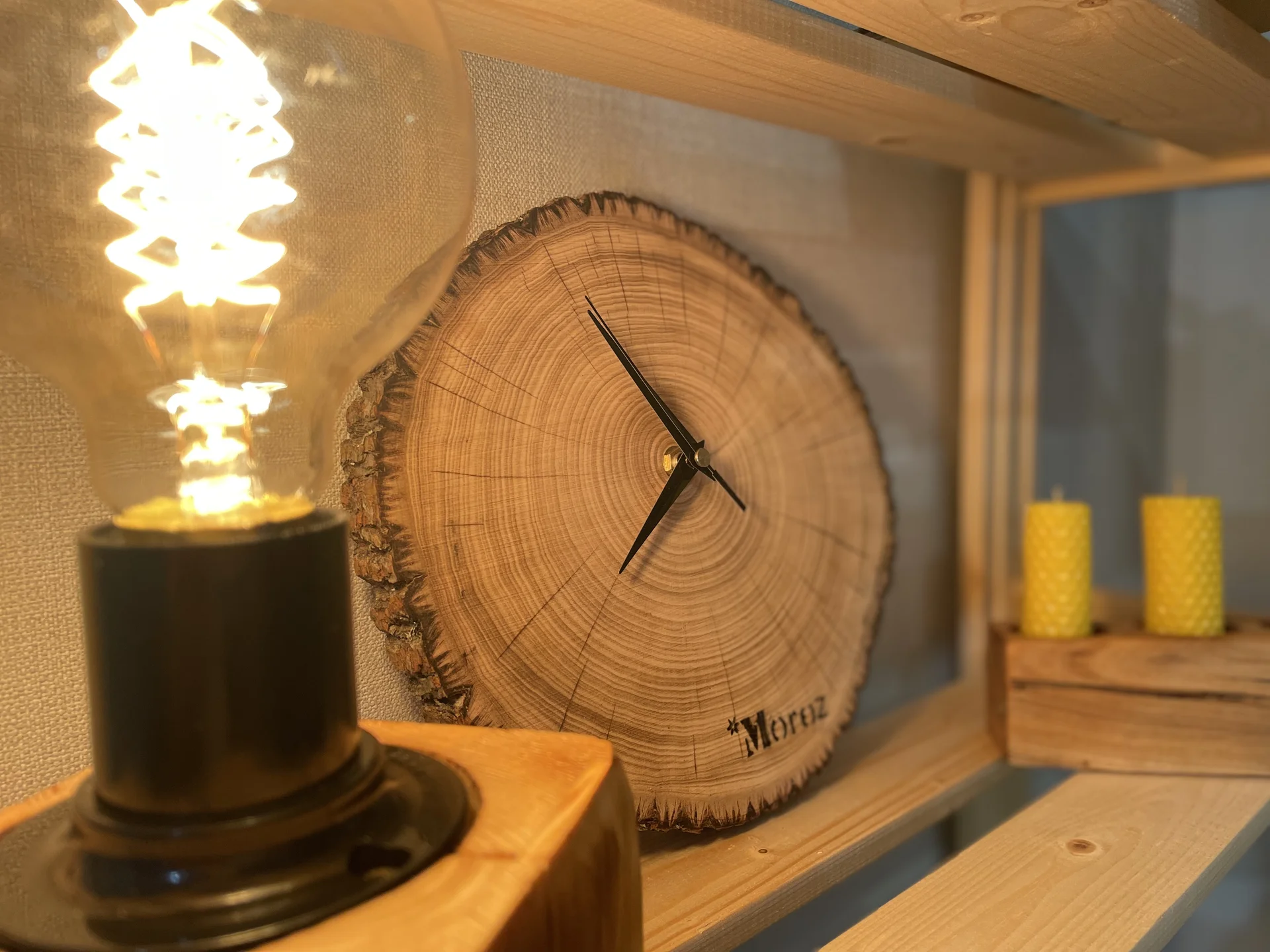 Интерьерные часы ручной работы “WoodTime” - миниатюра 3