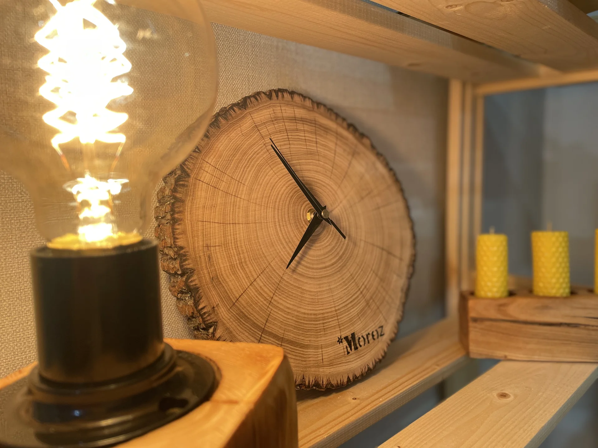 Интерьерные часы ручной работы “WoodTime” - миниатюра 5