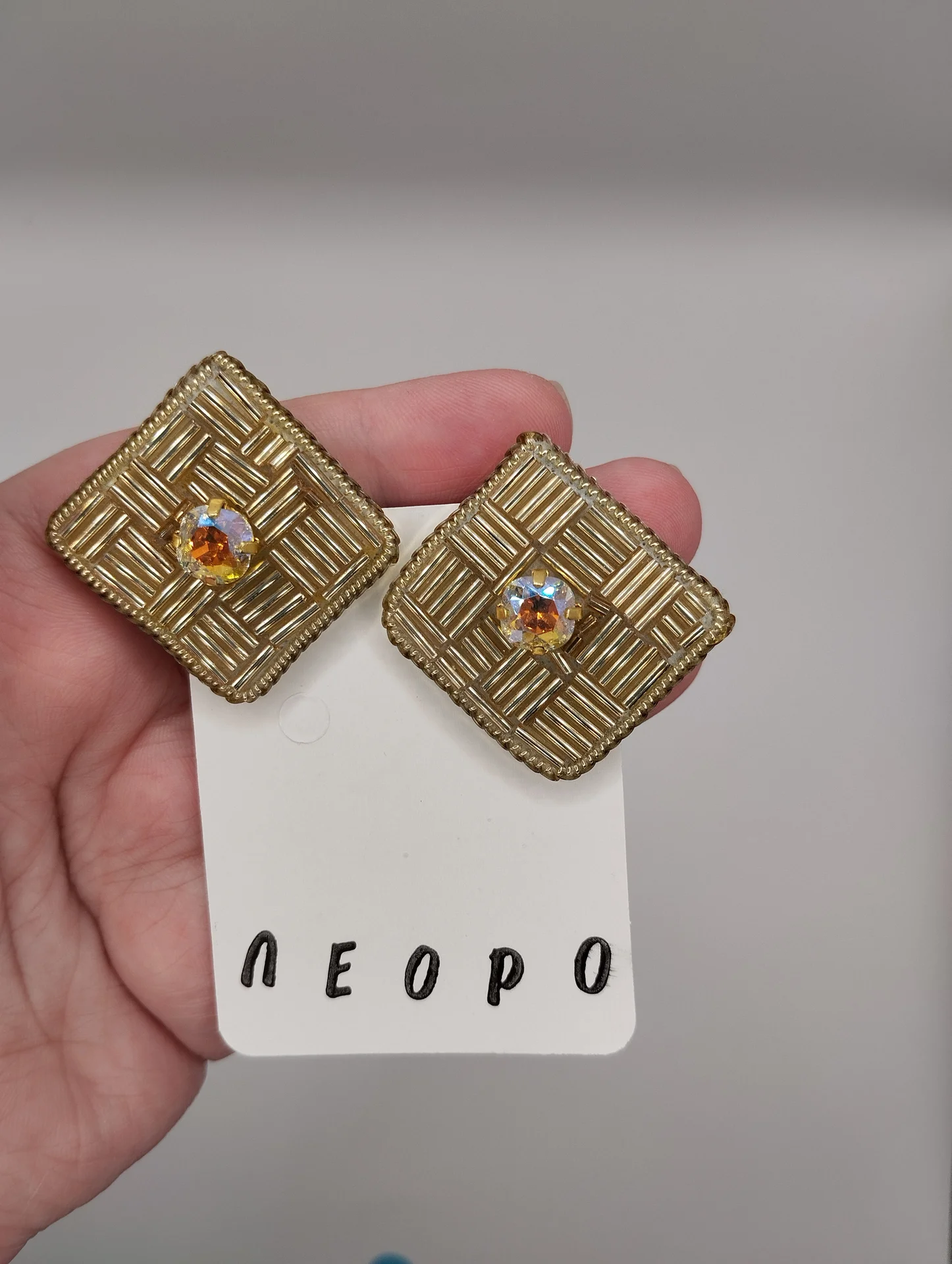Серьги ручной работы с кристаллами - миниатюра 8