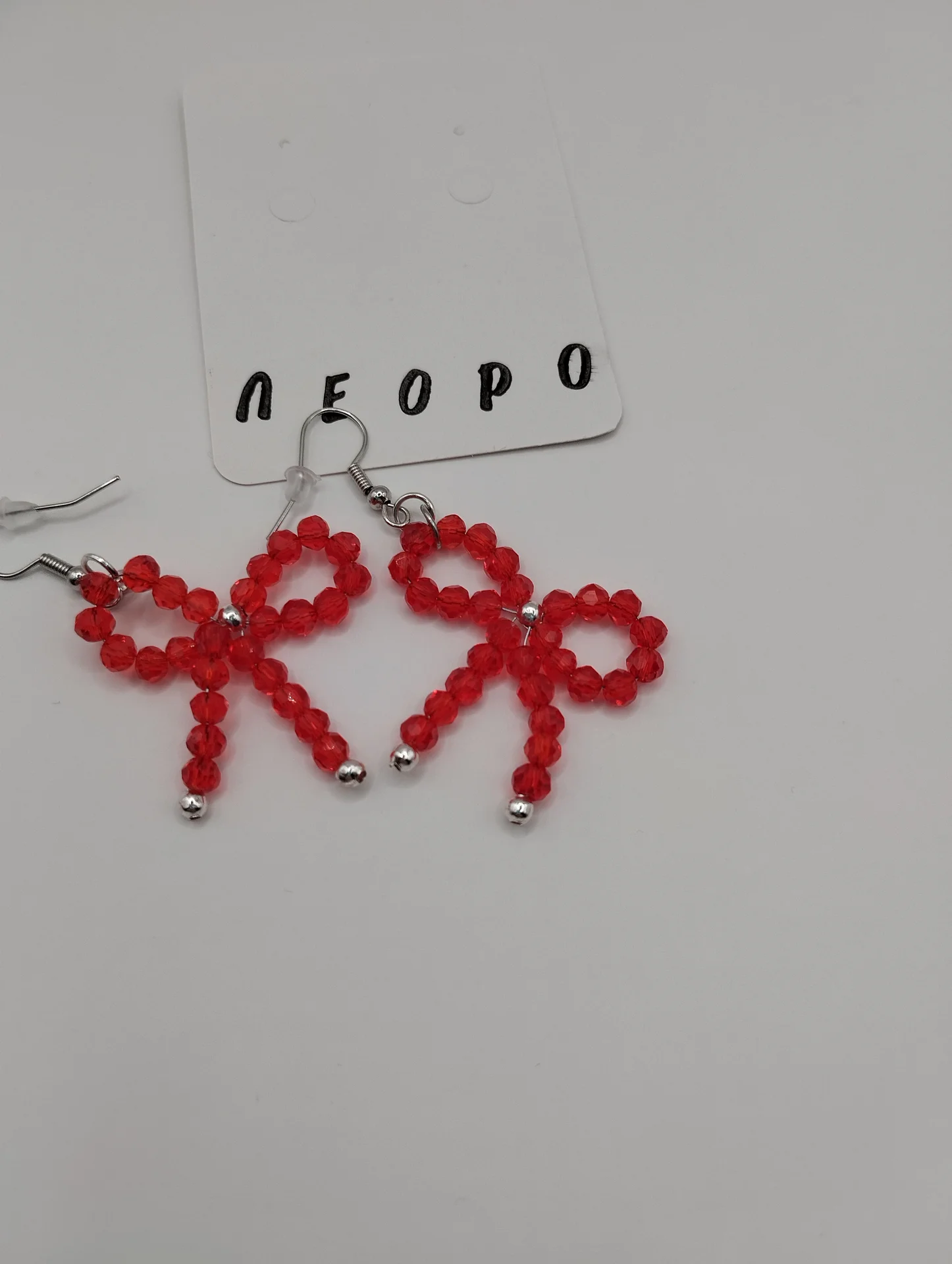 Серьги ручной работы Бантики - миниатюра 3