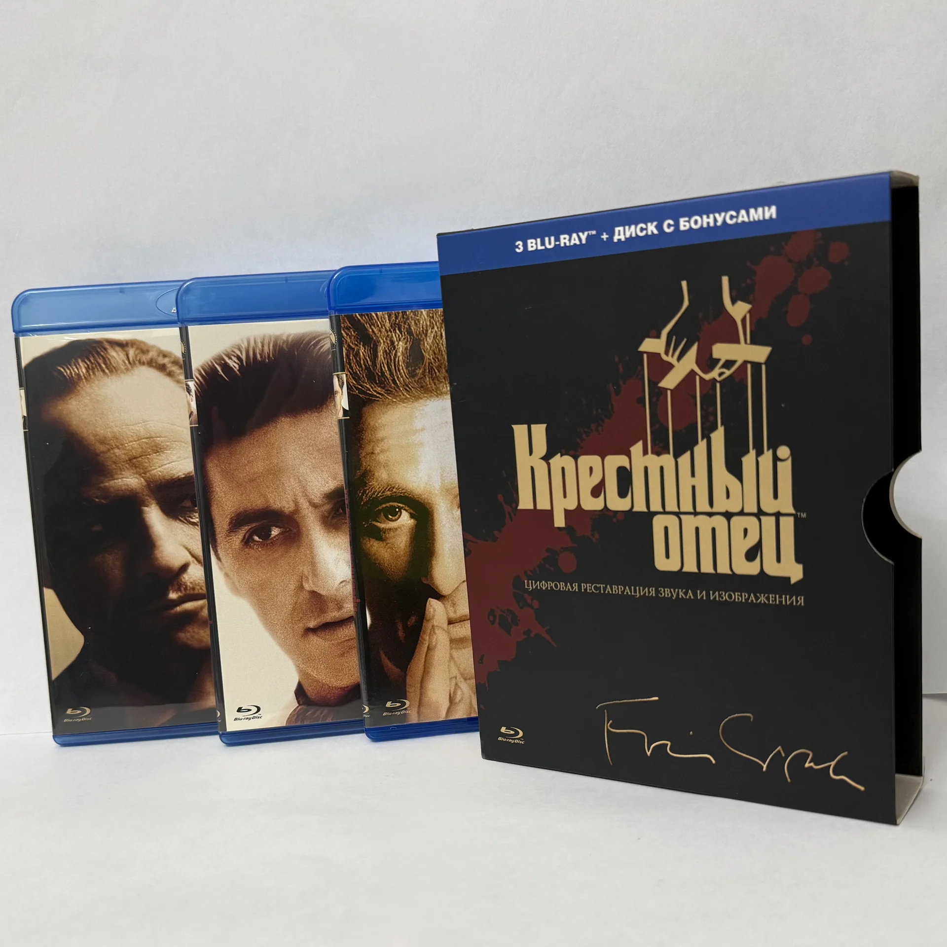 BLU RAY: «КРЁСТНЫЙ ОТЕЦ» SET BOX! 4 ДИСКА! ЛИЦЕН. - миниатюра 5