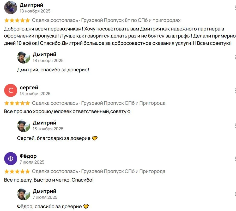 Оформление грузового пропуска с выше 8 тонн для Санкт-Петербурга - миниатюра 5
