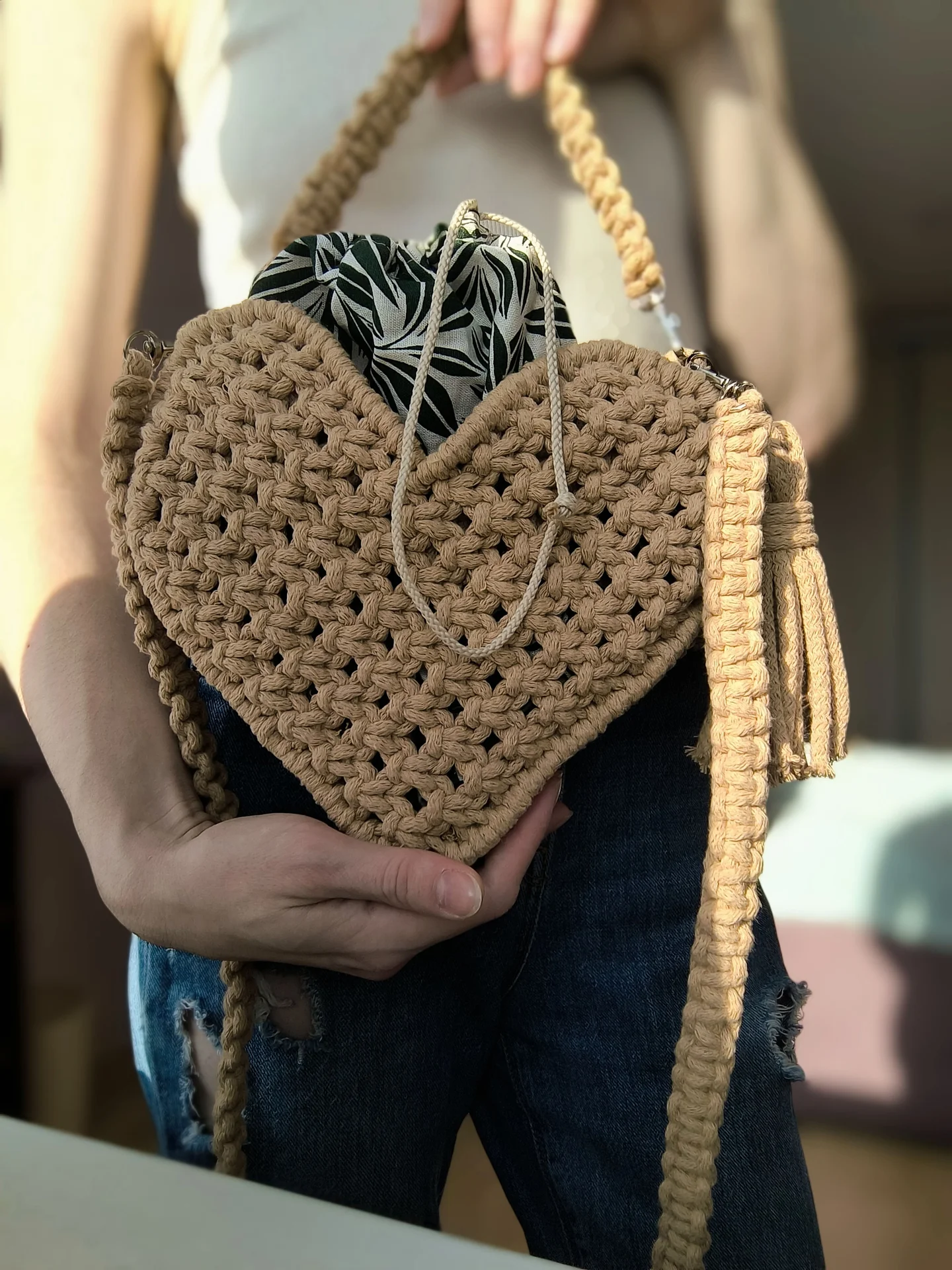 Сумка сердце макраме ❤️ - изображение 1