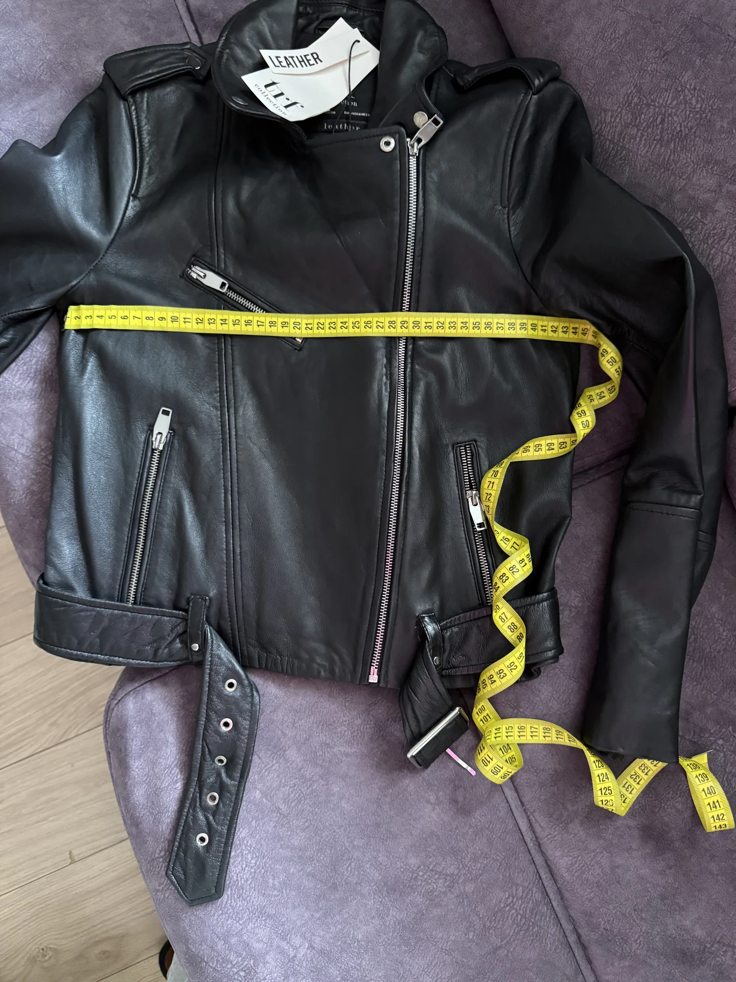 Новая косуха Zara из натуральной кожи - миниатюра 4