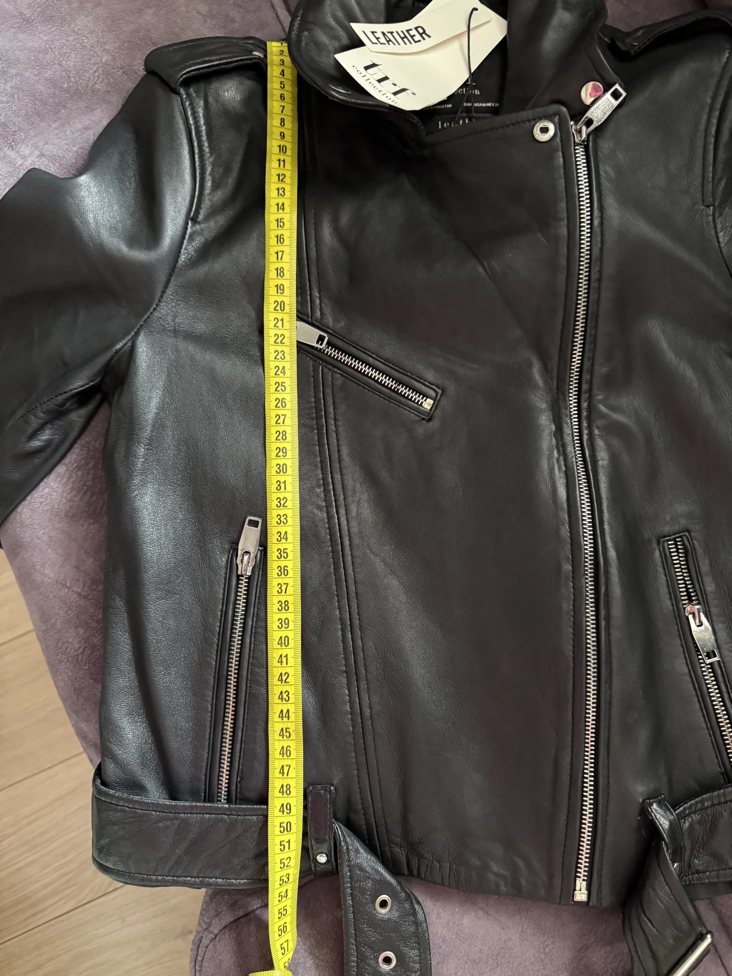 Новая косуха Zara из натуральной кожи - миниатюра 5
